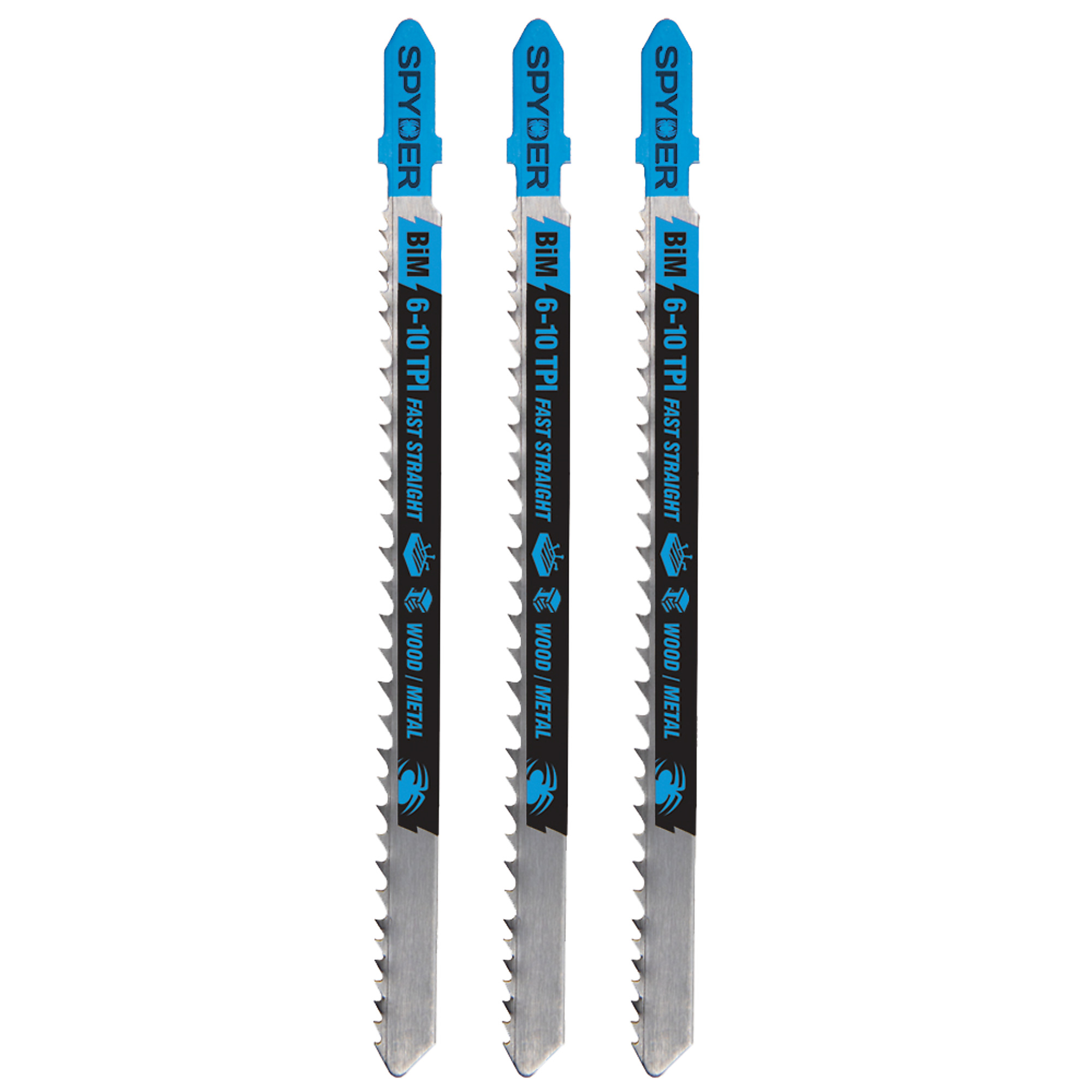 SPYDER Skeleton™, 3Pc T-Shank Metal And Wood Cutting Jigsaw Blades, Blade Length 5 in, Blade Application Multi-Purpose, Blade Material Bi-Metal, Model# 300098
